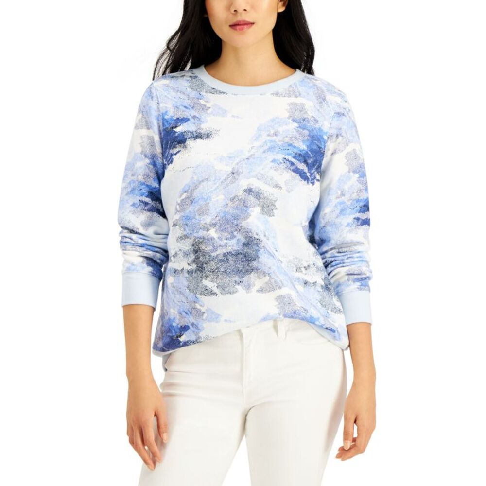 Style & Co Printed Crewneck Sweatshirt
